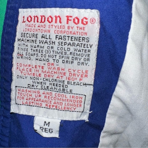 London Fog Vintage Men’s Color Block Jacket Windbreaker With Built In Hood Med - Picture 13 of 15